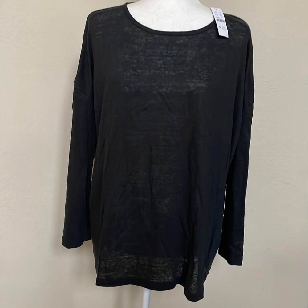 Black J.Crew linen top size small NWT